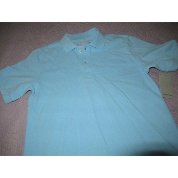 nwt Nordstrom sky blue short  sleeve polo shirt boys 10 12 - Picture 2 of 2